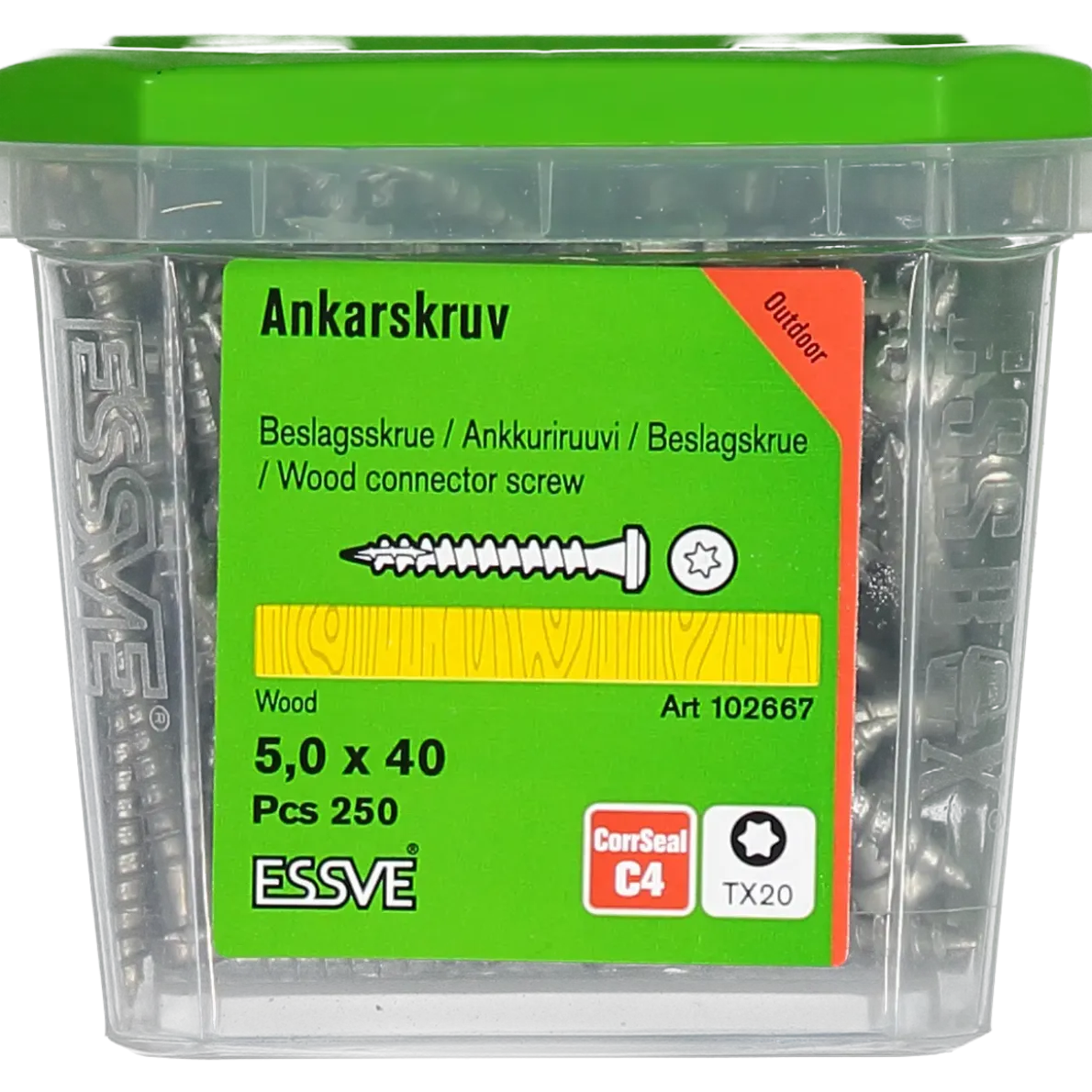 ANKARSKRUV FIBERCUT CORRSEAL TX20 5,0X40 250ST
