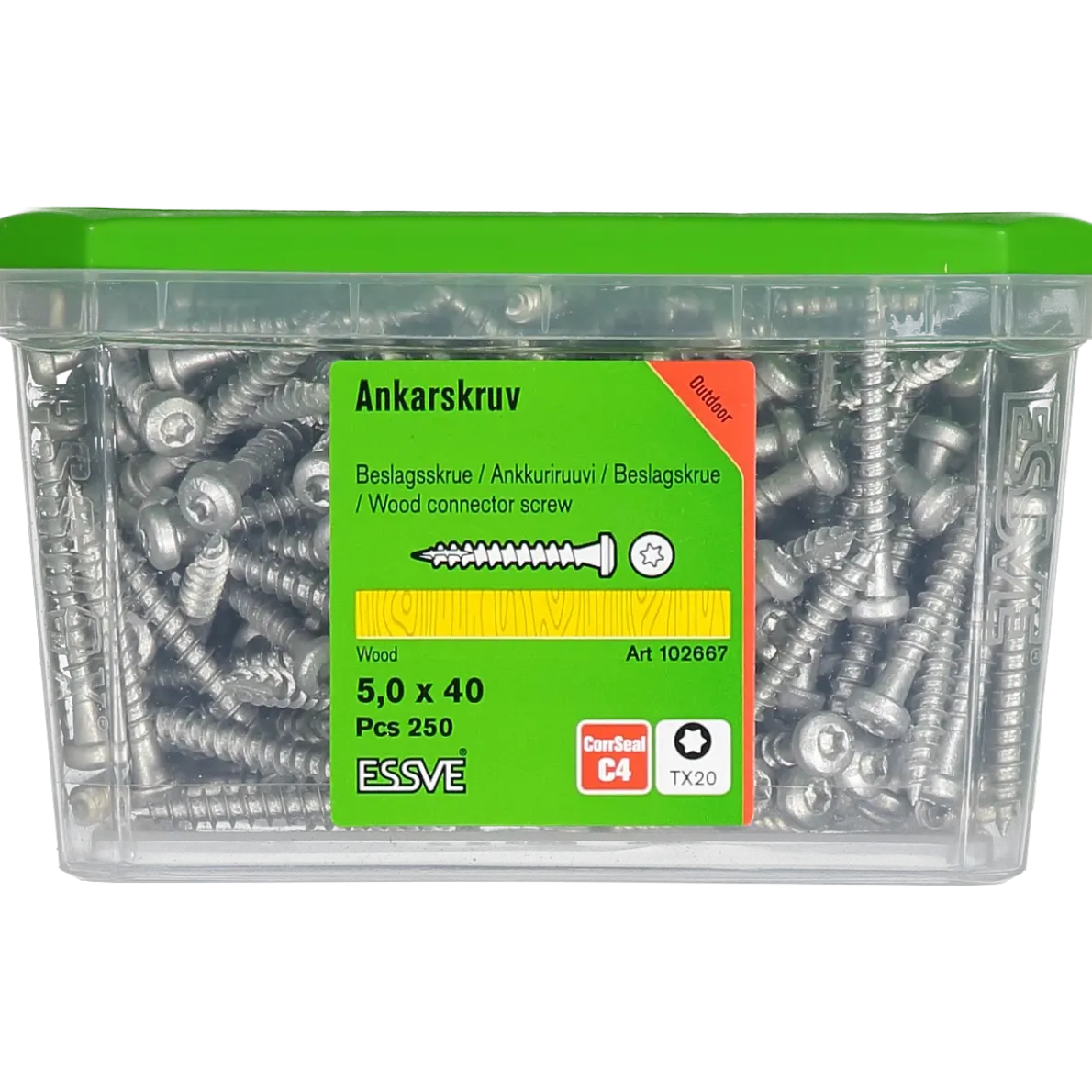 ANKARSKRUV FIBERCUT CORRSEAL TX20 5,0X40 250ST
