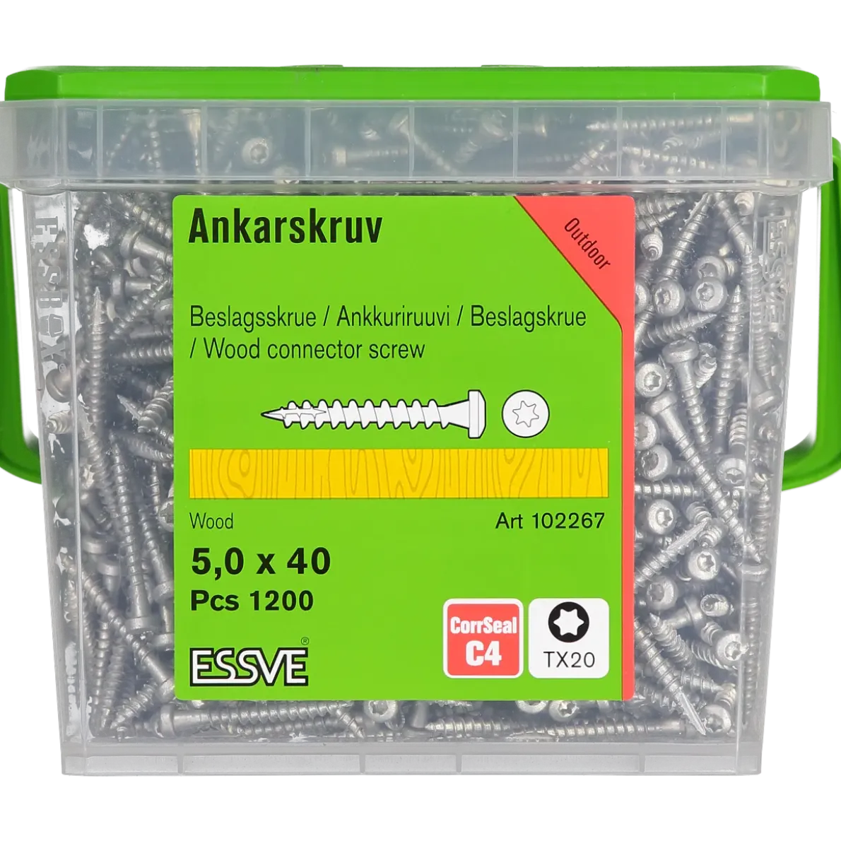 ANKARSKRUV FIBERCUT CORRSEAL TX20 5,0X40 1200ST
