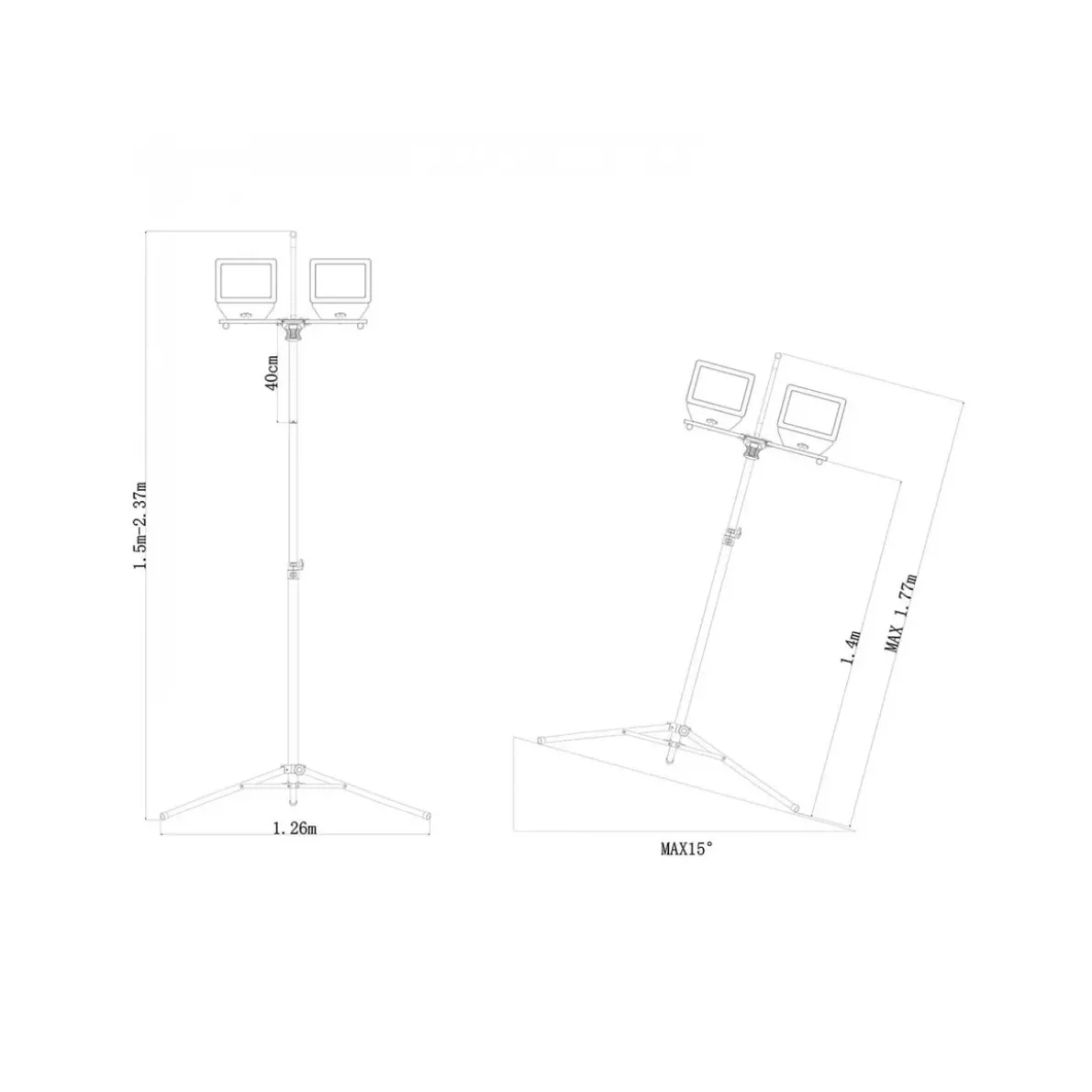 ARBETSLAMPA17000LM 2X100W