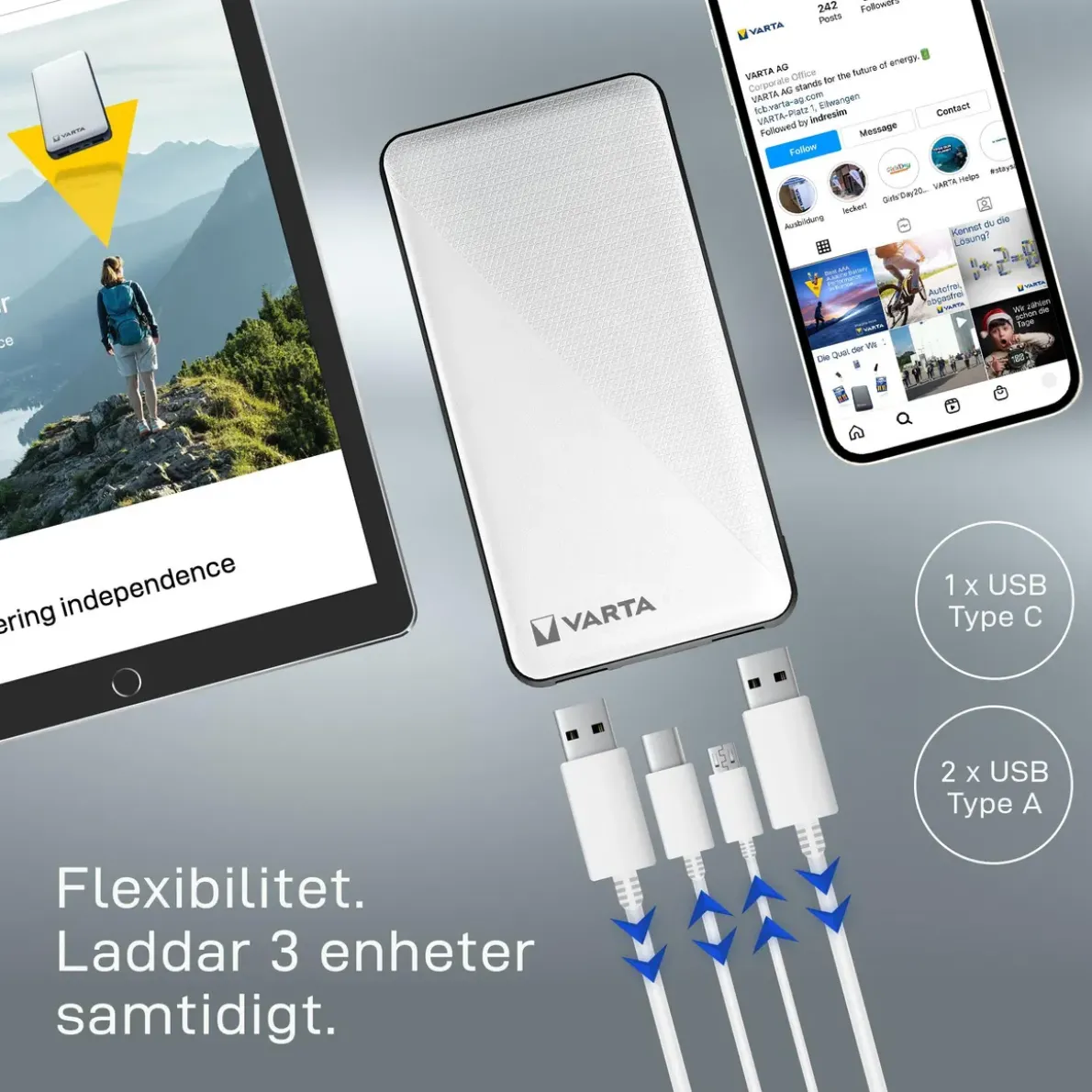 BATTERILADDARE POWERBANK PORTABEL 57975 5000MAH
