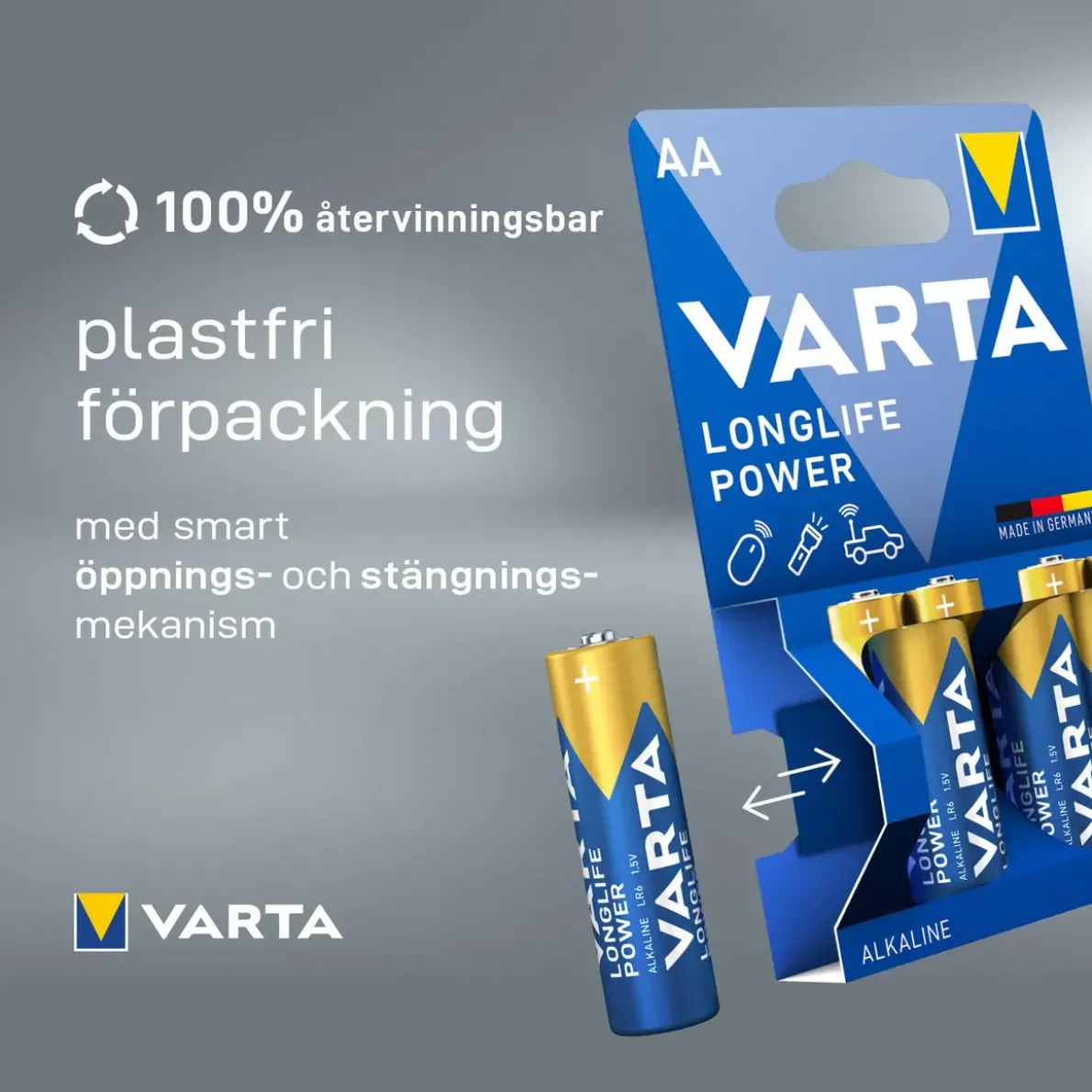 BATTERI LONGLIFE POWER AA 4ST