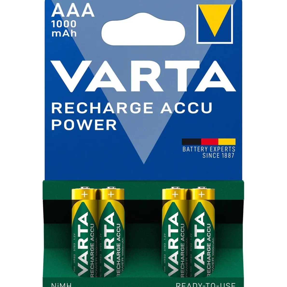 BATTERI RECH ACCU POWER AAA 1000MAH
