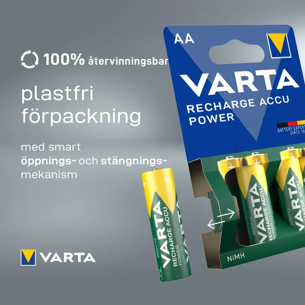 BATTERI RECH ACCU POWER AAA 1000MAH