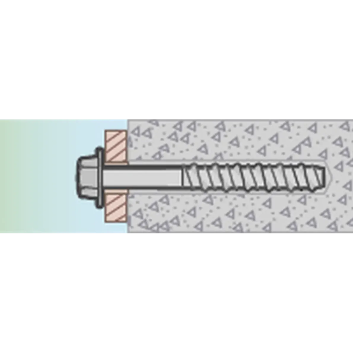 Betongskruv ebs-hf hex fläns Fzb 10,5(8)x55