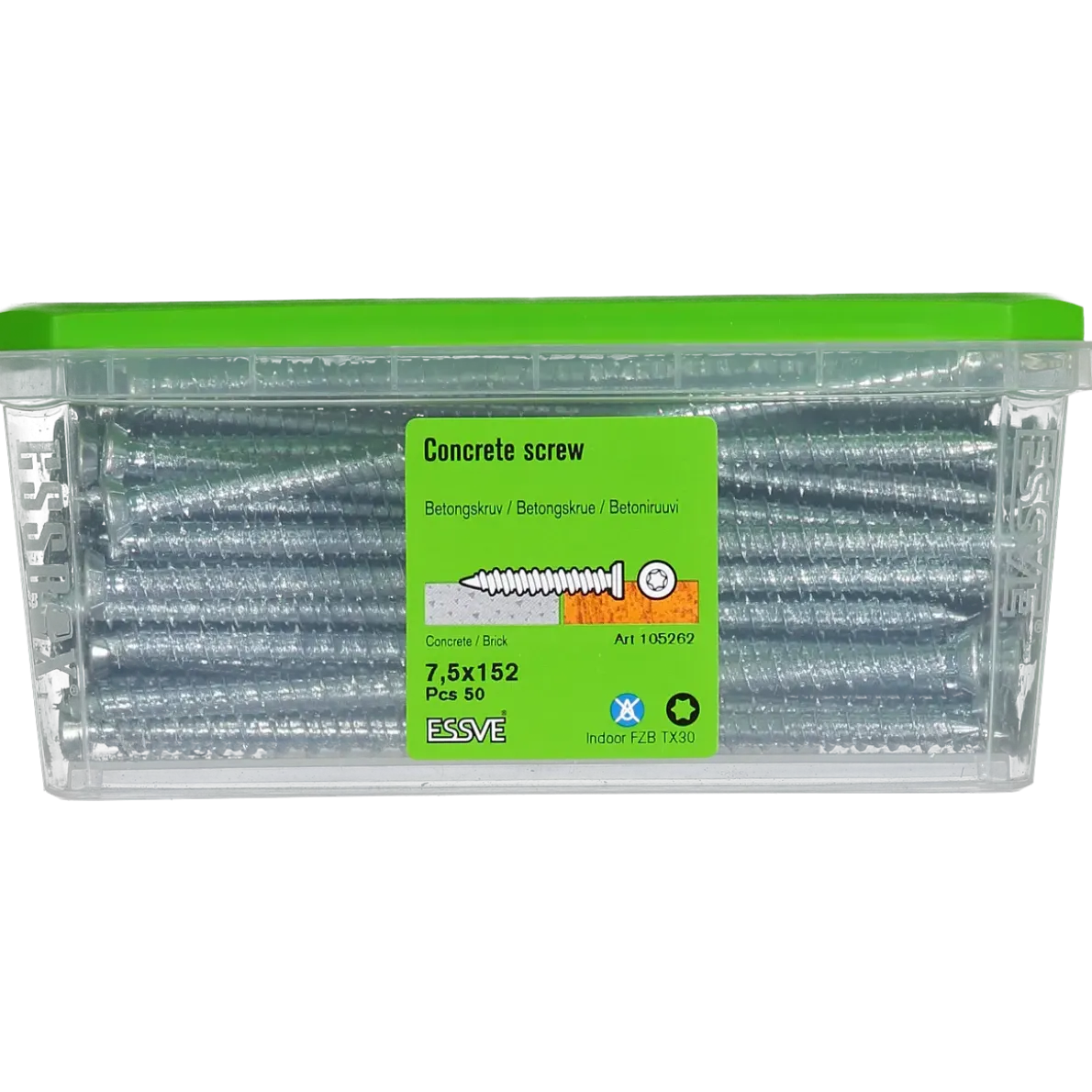 BETONGSKRUV ECS-C FÖRSÄNKT HUVUD FZB 7,5(6)X152 50ST