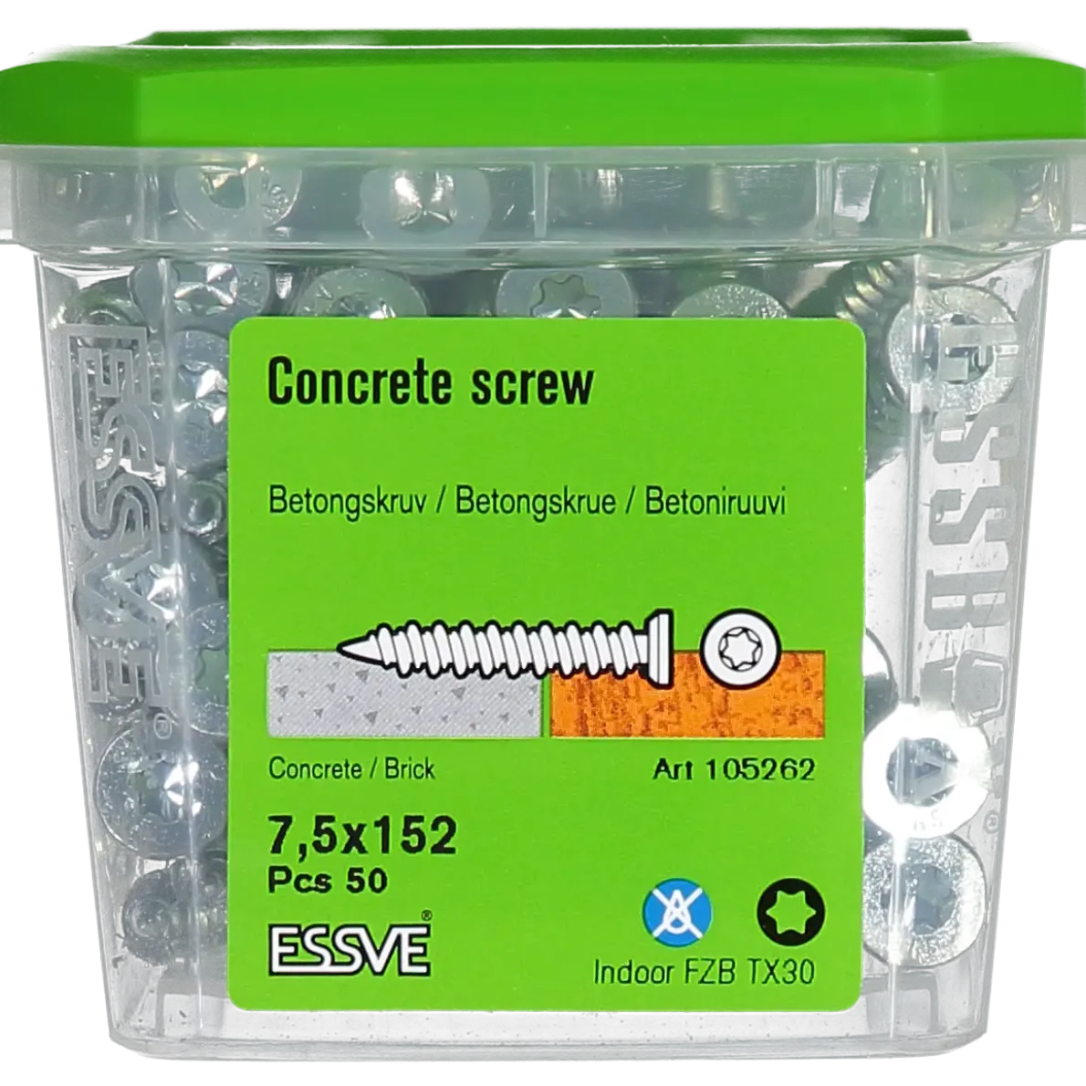 BETONGSKRUV ECS-C FÖRSÄNKT HUVUD FZB 7,5(6)X152 50ST