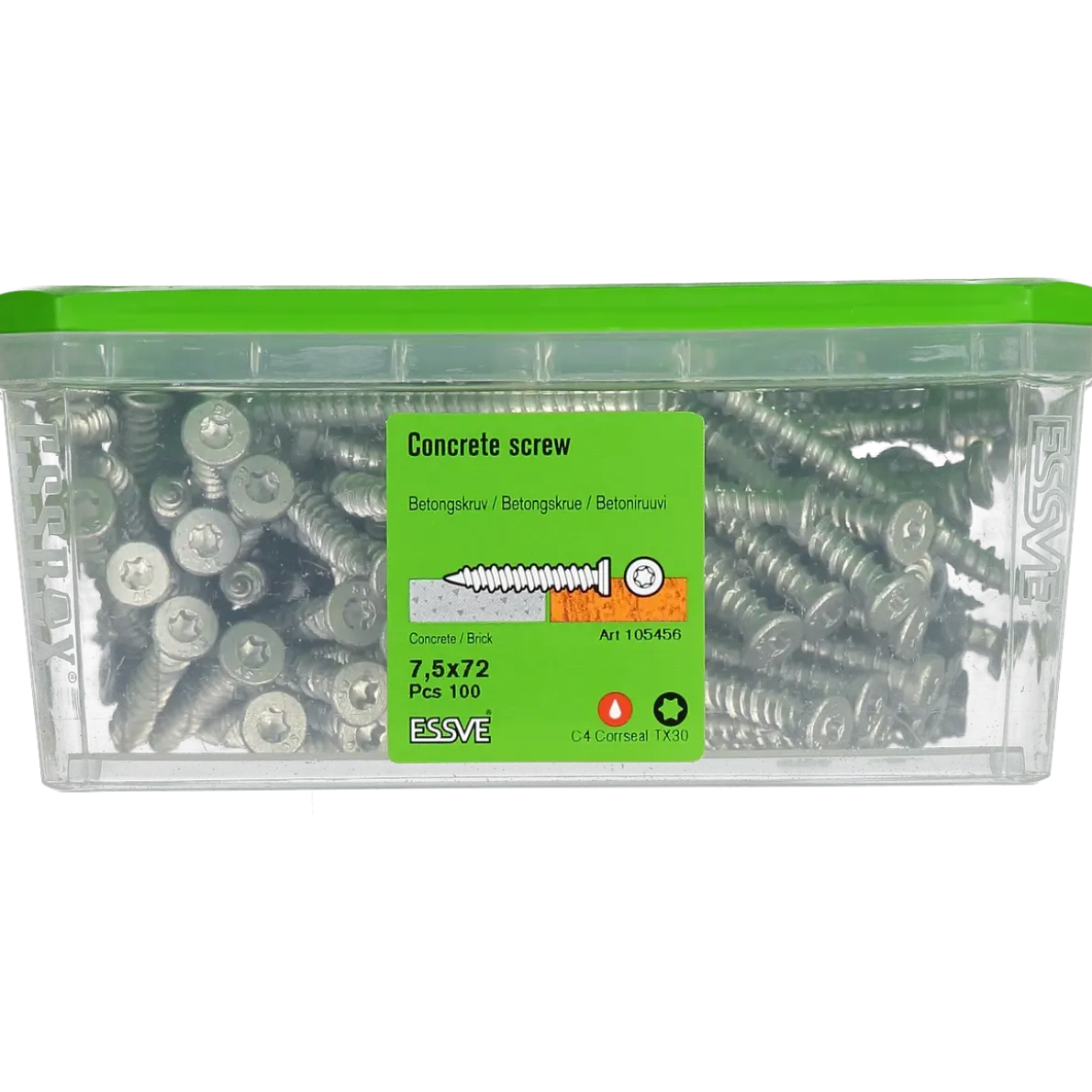 BETONGSKRUV ECS-C FÖRSÄNKT HUVUD CORRSEAL 7,5(6)X72 100ST