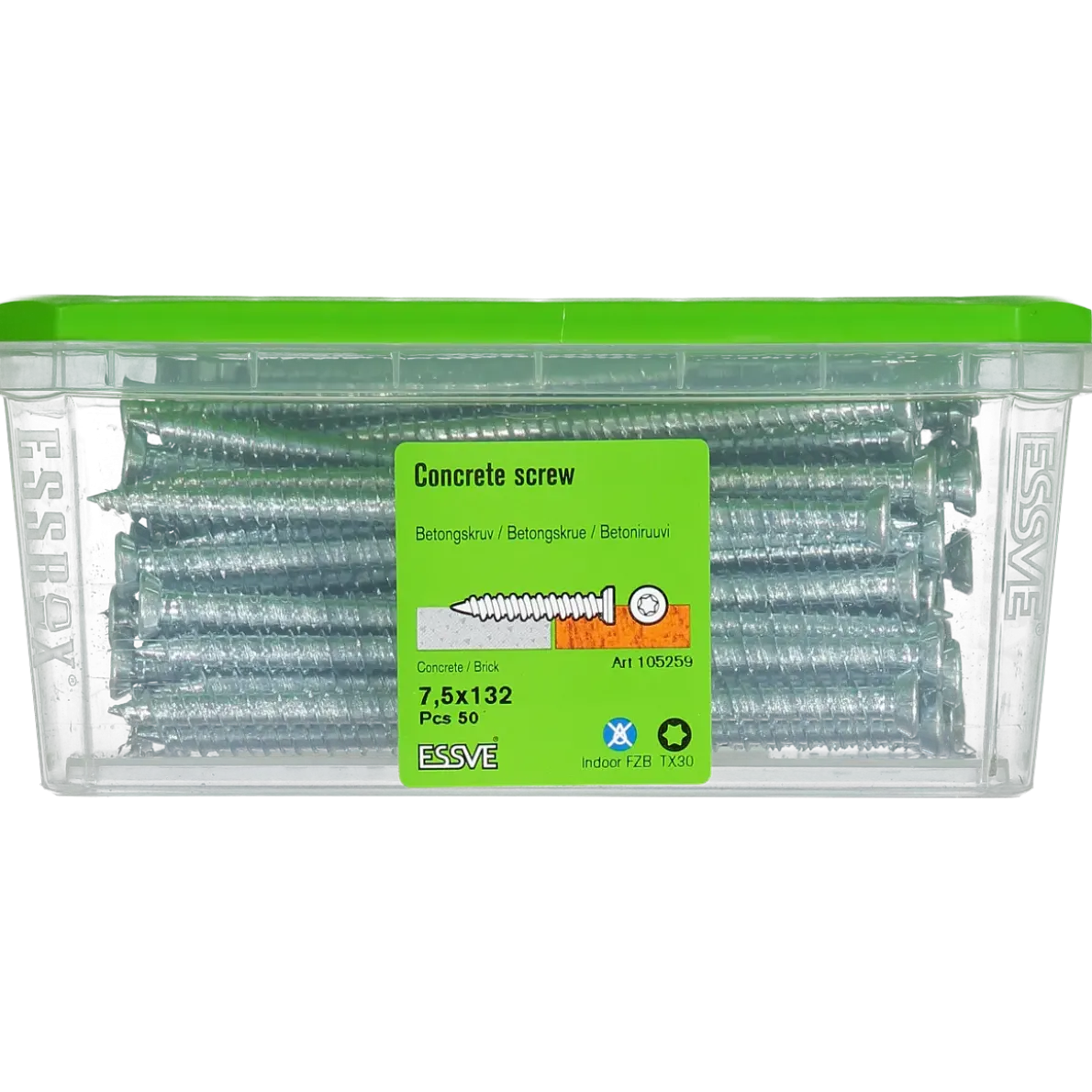 BETONGSKRUV ECS-C FÖRSÄNKT HUVUD FZB 7,5(6)X132 50ST