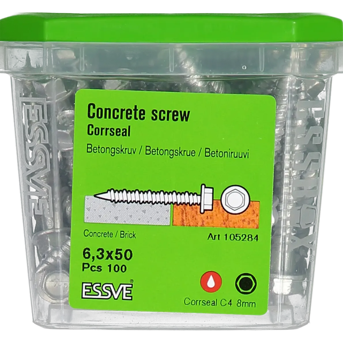 BETONGSKRUV ECS-HF HEX FLÄNS CORRSEAL 6,3(5)X50 100ST