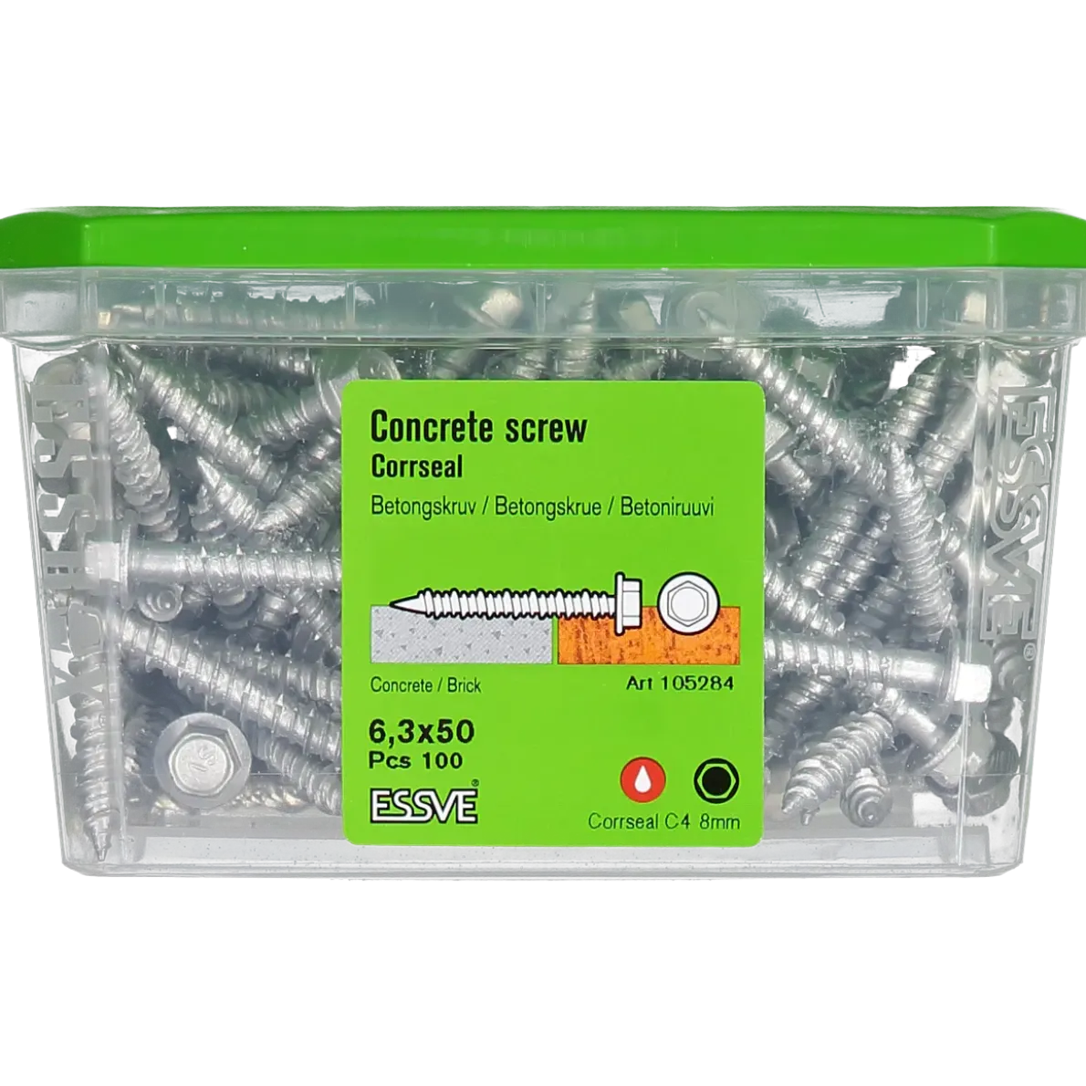 BETONGSKRUV ECS-HF HEX FLÄNS CORRSEAL 6,3(5)X50 100ST
