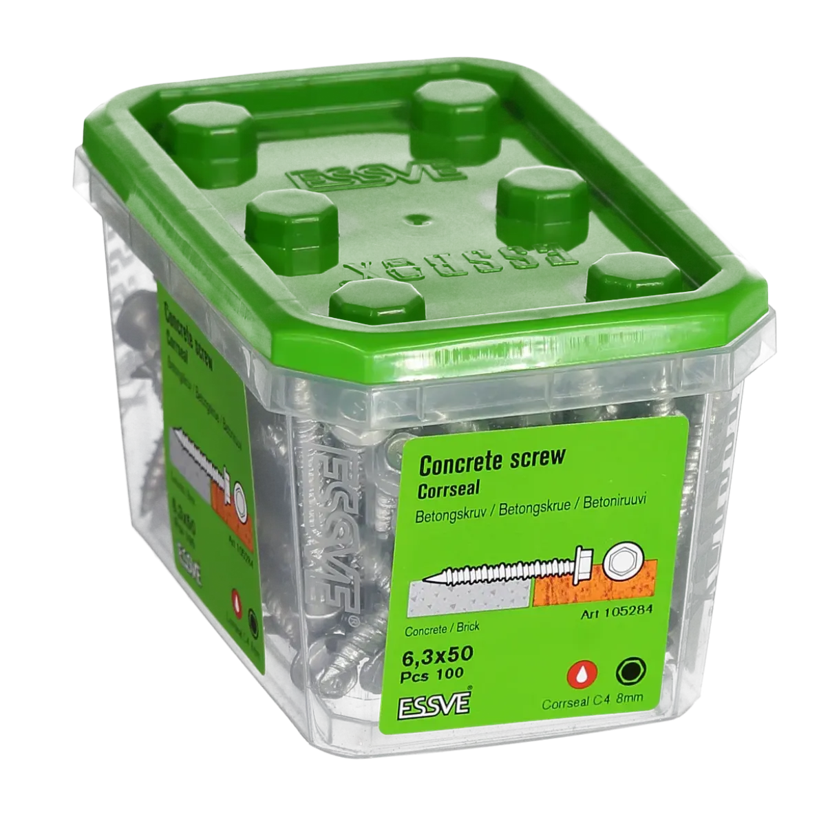 BETONGSKRUV ECS-HF HEX FLÄNS CORRSEAL 6,3(5)X50 100ST