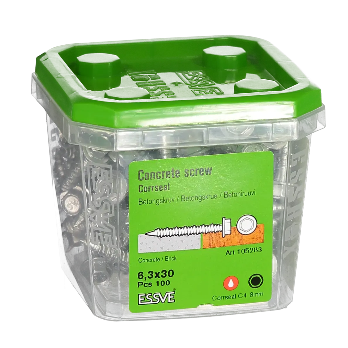 BETONGSKRUV ECS-HF HEX FLÄNS CORRSEAL 6,3(5)X30 100ST