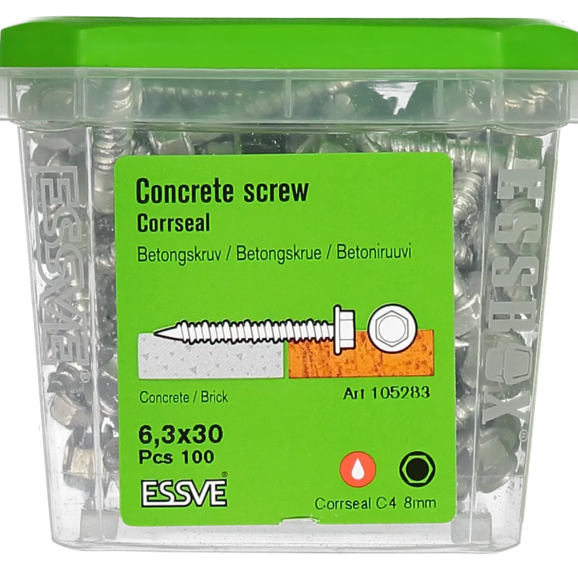 BETONGSKRUV ECS-HF HEX FLÄNS CORRSEAL 6,3(5)X30 100ST