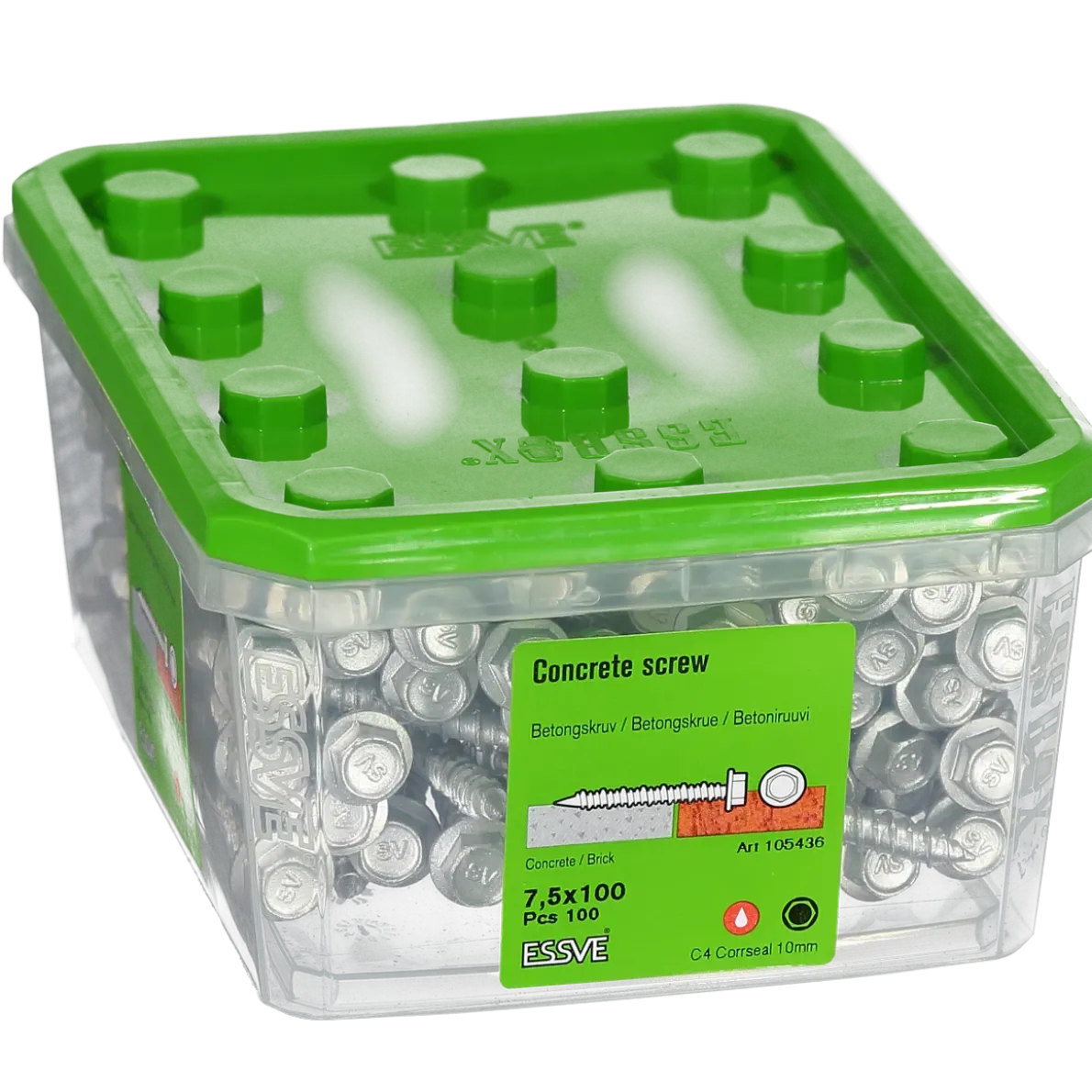 BETONGSKRUV ECS-HF HEX FLÄNS CORRSEAL 7,5(6)X100 100ST