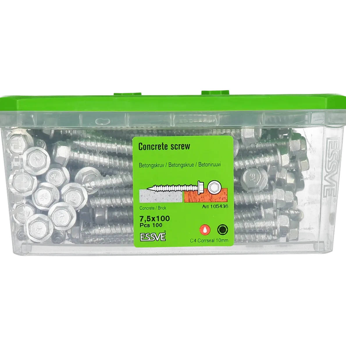 BETONGSKRUV ECS-HF HEX FLÄNS CORRSEAL 7,5(6)X100 100ST