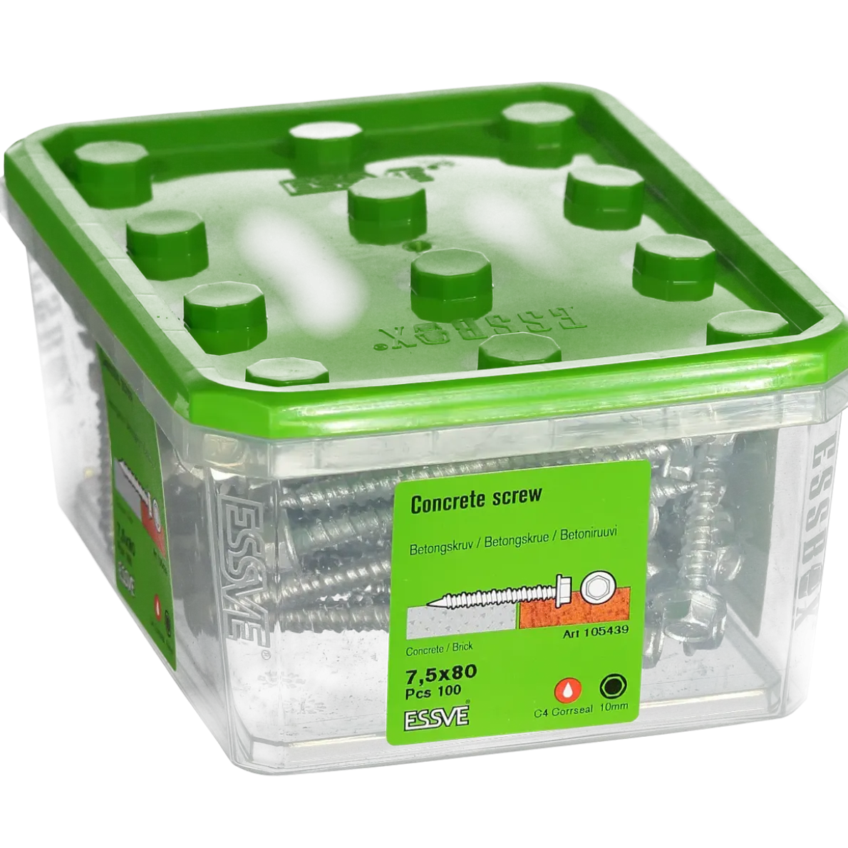 BETONGSKRUV ECS-HF HEX FLÄNS CORRSEAL 7,5(6)X80 100ST