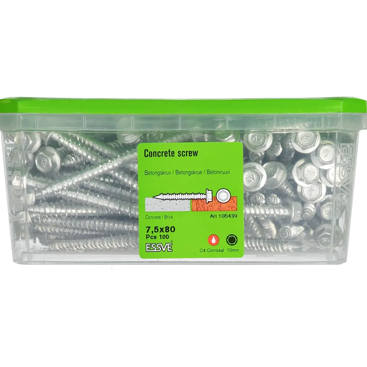 BETONGSKRUV ECS-HF HEX FLÄNS CORRSEAL 7,5(6)X80 100ST