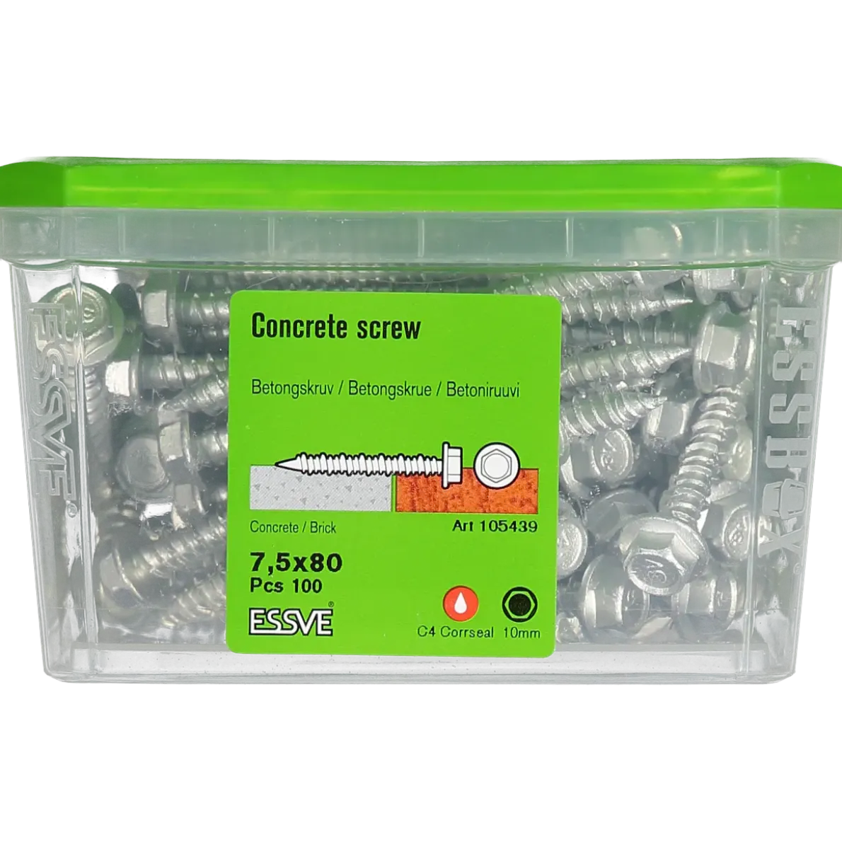 BETONGSKRUV ECS-HF HEX FLÄNS CORRSEAL 7,5(6)X80 100ST