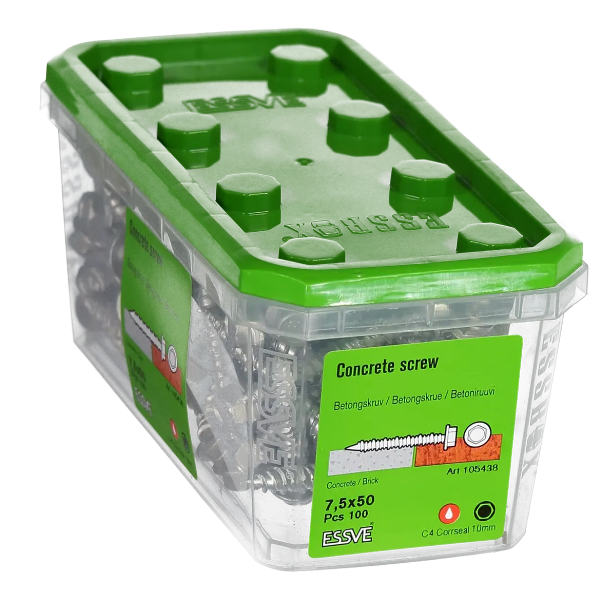 BETONGSKRUV ECS-HF HEX FLÄNS CORRSEAL 7,5(6)X50 100ST