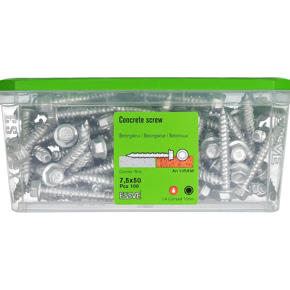 BETONGSKRUV ECS-HF HEX FLÄNS CORRSEAL 7,5(6)X50 100ST