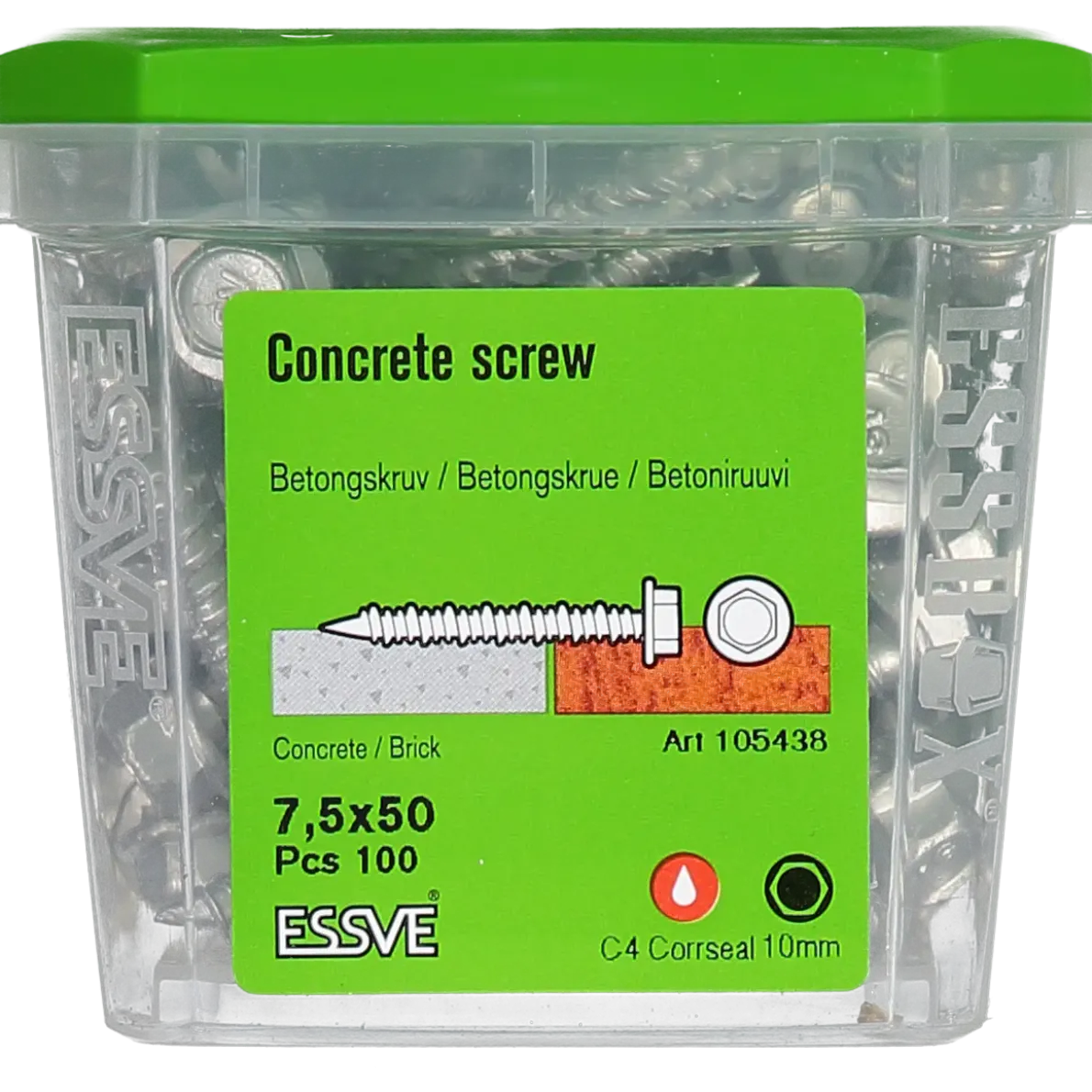 BETONGSKRUV ECS-HF HEX FLÄNS CORRSEAL 7,5(6)X50 100ST