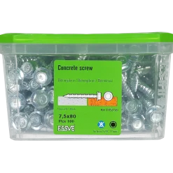 BETONGSKRUV ECS-HF HEX FLÄNS FZB 7,5(6)X80 10MM 100ST