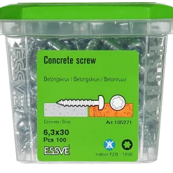 BETONGSKRUV ECS-PS KULLRIGT HUVUD TX30 FZB 6,3(5)X30 100ST