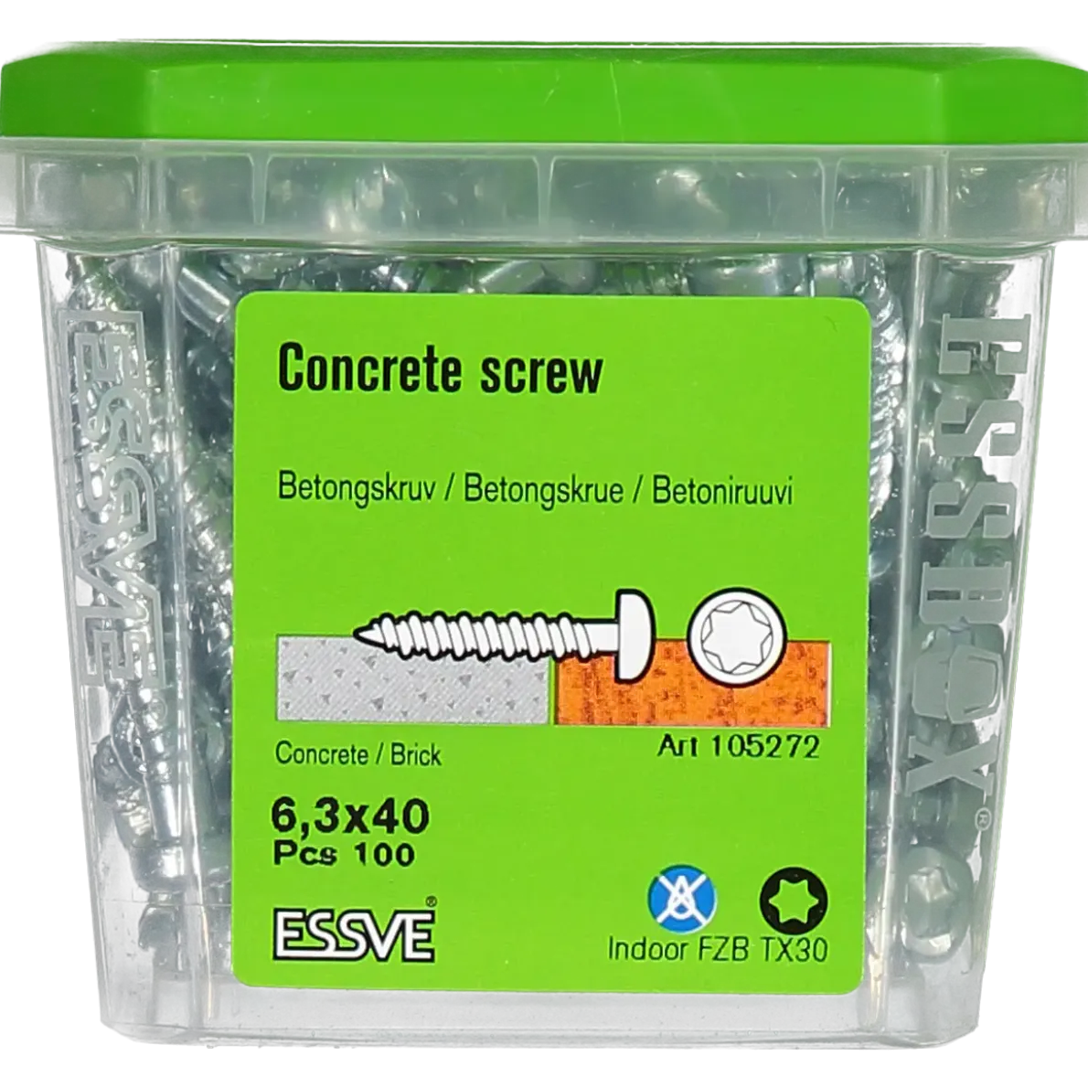 BETONGSKRUV ECS-PS KULLRIGT HUVUD TX30 FZB 6,3(5)X40 100ST