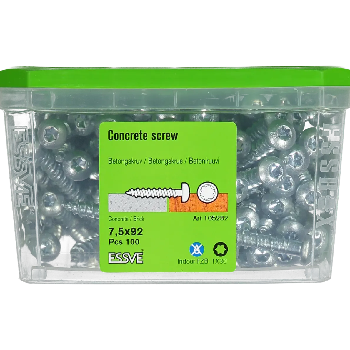 BETONGSKRUV ECS-PS KULLRIGT HUVUD TX30 FZB 7,5(6)X92 100ST