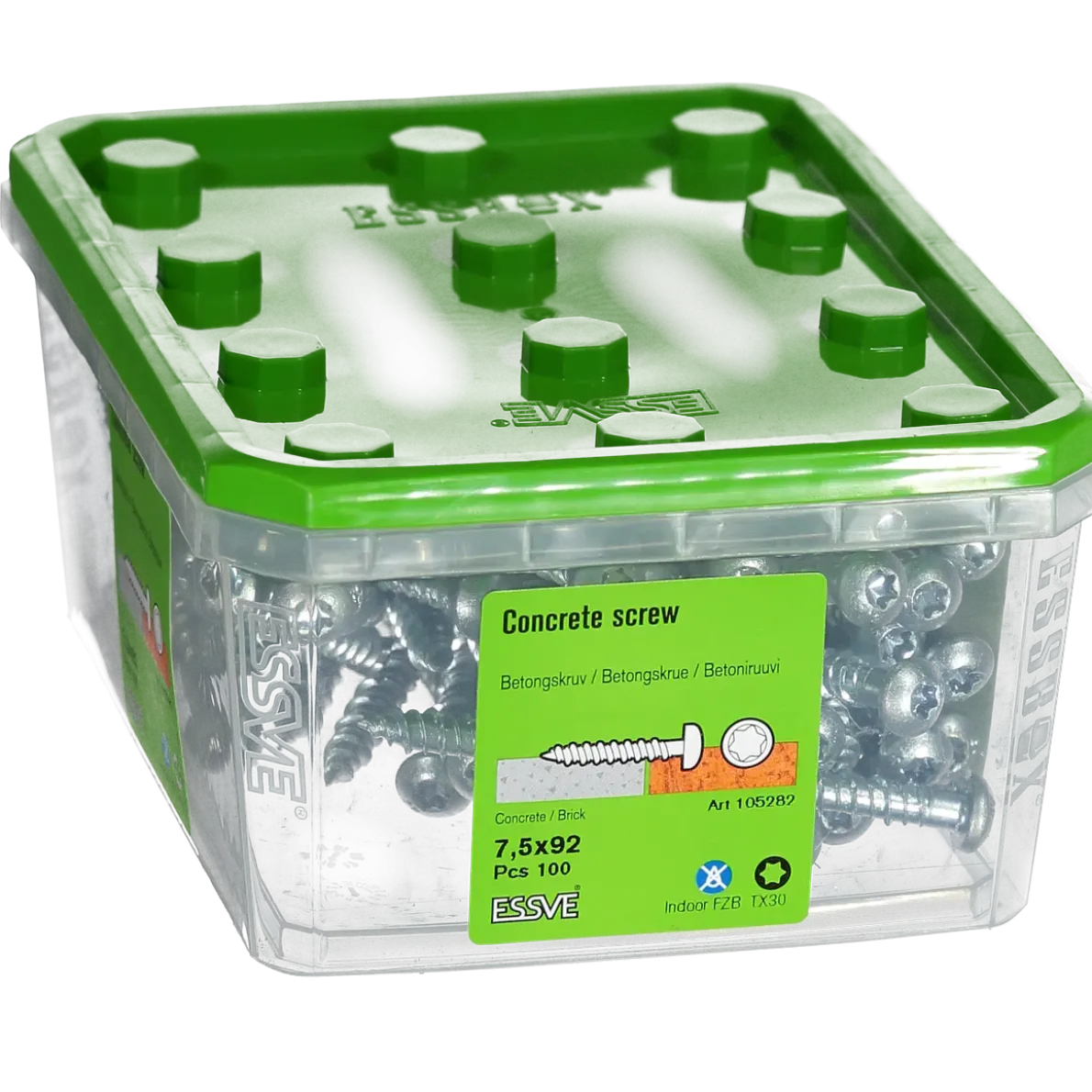 BETONGSKRUV ECS-PS KULLRIGT HUVUD TX30 FZB 7,5(6)X92 100ST
