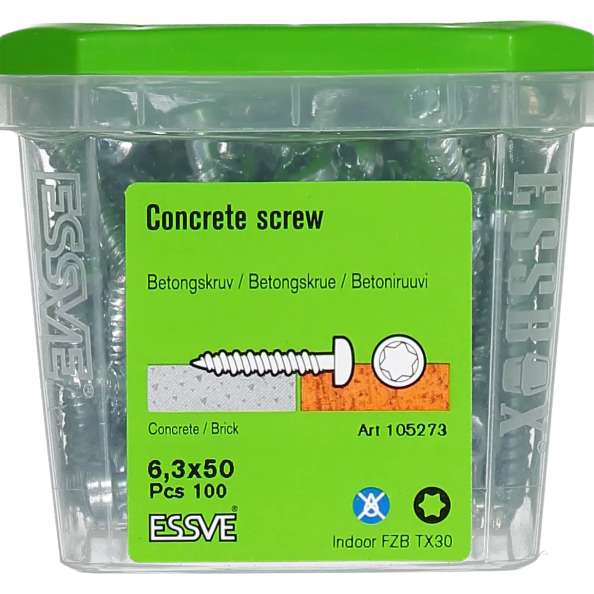 BETONGSKRUV ECS-PS KULLRIGT HUVUD TX30 FZB 6,3(5)X50 100ST
