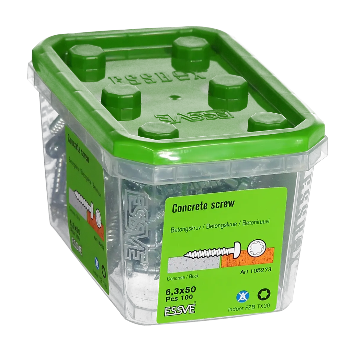 BETONGSKRUV ECS-PS KULLRIGT HUVUD TX30 FZB 6,3(5)X50 100ST