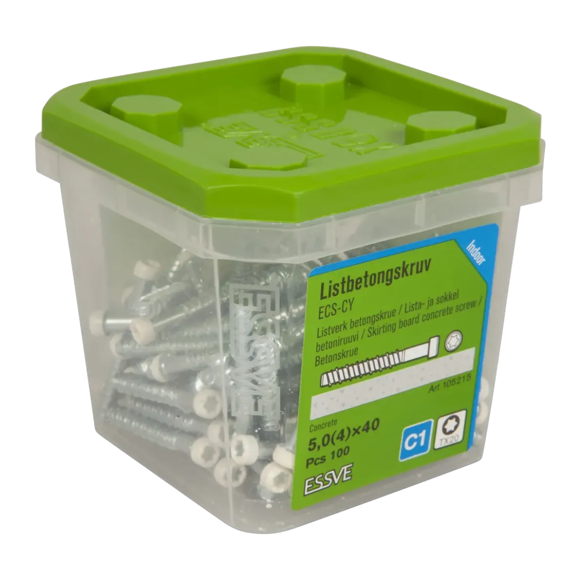 BETONGSKRUV FÖR VITA LISTER/SO ECS-CY VIT FZB 5,0(4)X40 100ST