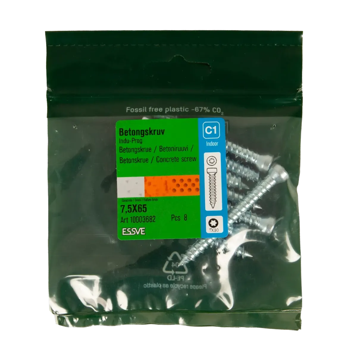 BETONGSKRUV INDU-PROG TX30 FZB 7,5X65 8ST
