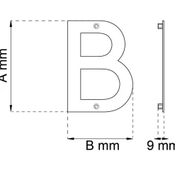 BOKSTAV HOME B SVART 142MM