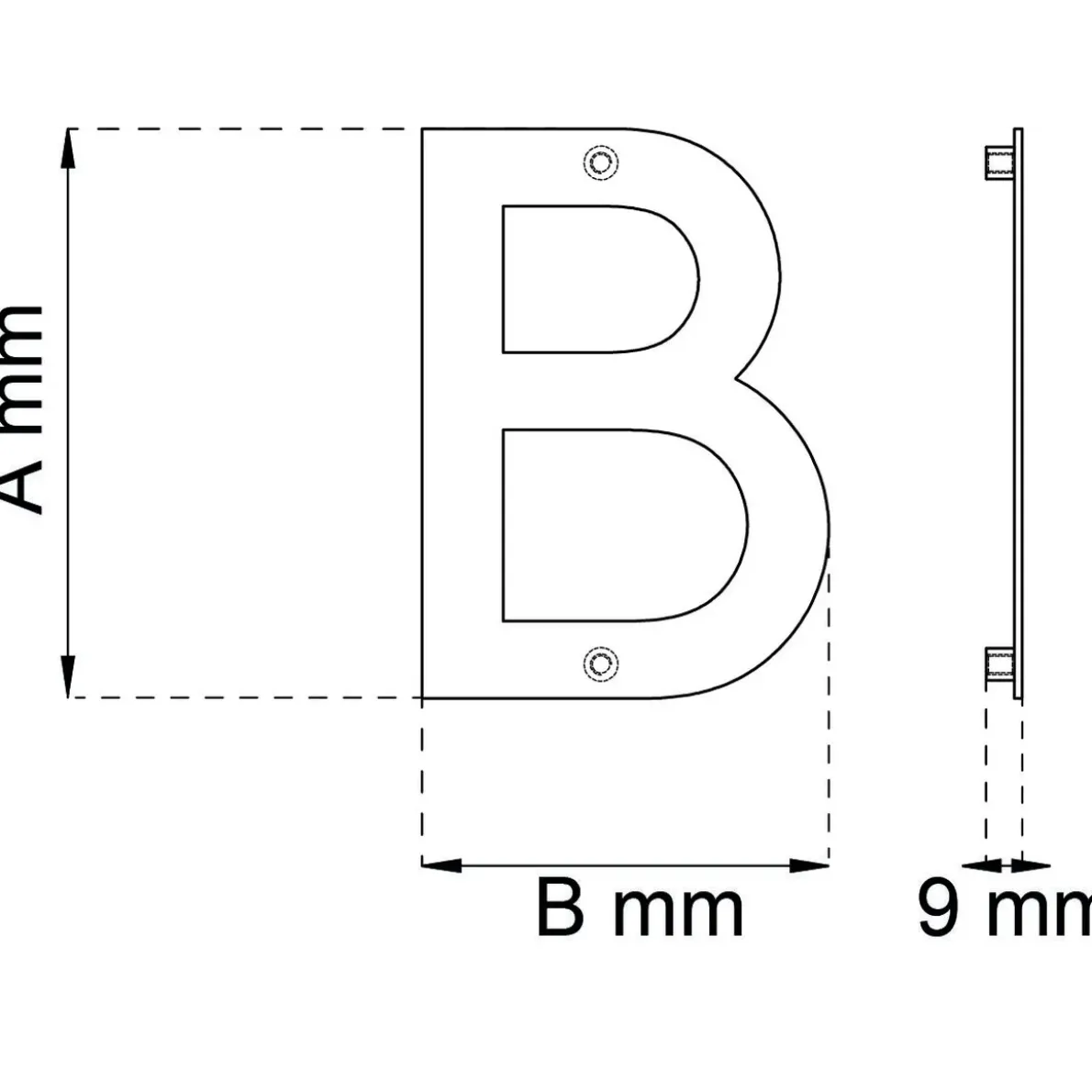 BOKSTAV HOME B SVART 142MM