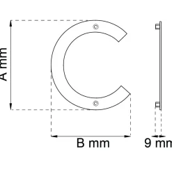 BOKSTAV HOME C SVART 146MM