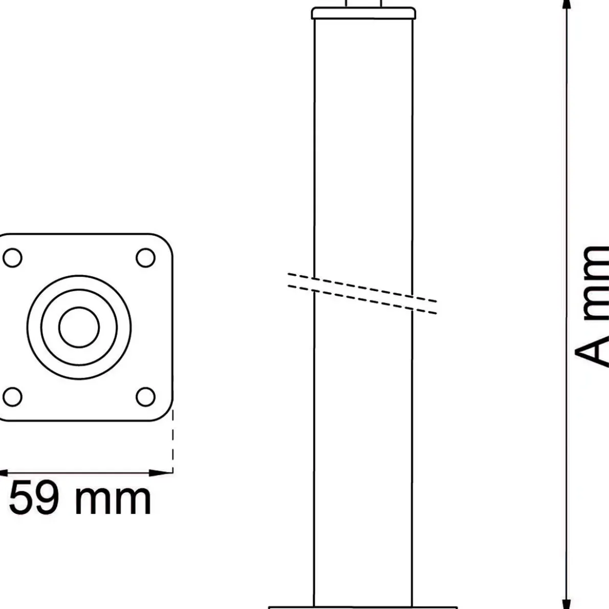 BORDSBEN 511 SVART D30X120MM 20 MM