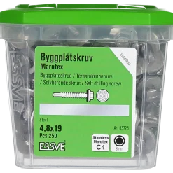 BYGGPLÅTSKRUV BORRSPETS SEXKANTS M BRI RF 4,8X19 250