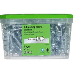 BYGGPLÅTSKRUV BORRSPETS SEXKANTS FZB 18MM 5,5X32 200ST
