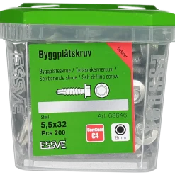 BYGGPLÅTSKRUV CORRSEAL BORRSP SEXKANTSHUVUD FLÄNS 5,5X32 200