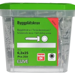 BYGGPLÅTSKRUV CORRSEAL BORRSP SEXKANTSHUVUD 6,3X25 250ST