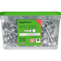 BYGGPLÅTSKRUV CORRSEAL BORRSP SEXKANTSHUVUD 5,5X32 200ST