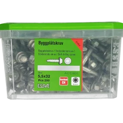 BYGGPLÅTSKRUV CORRSEAL BORRSP SEXKANTS A2 BRICKA 5,5X32 200