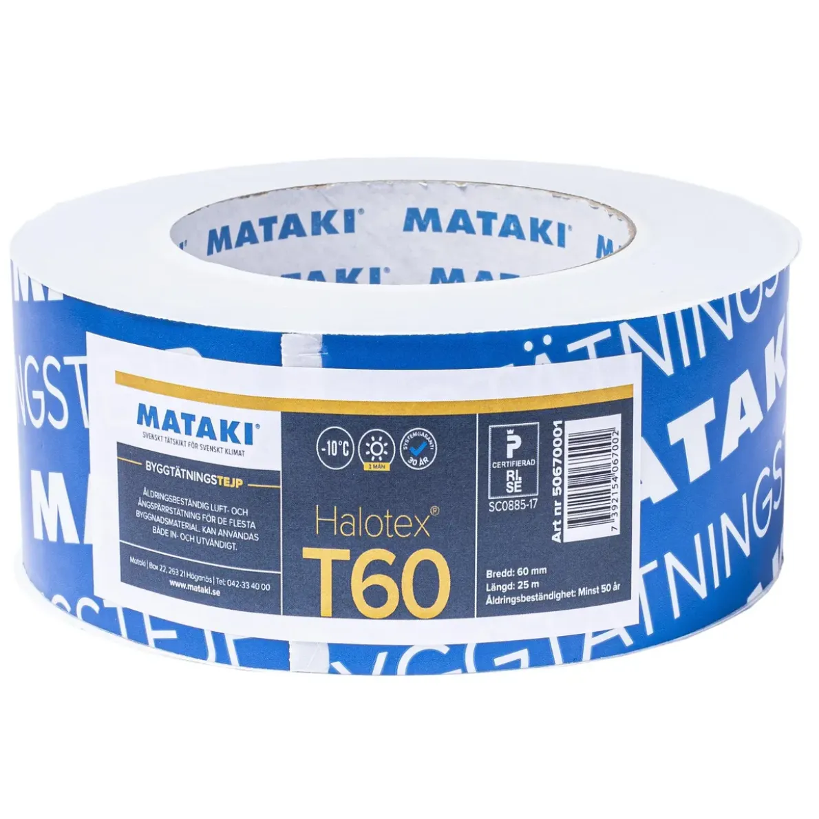BYGGTÄTNINGSTEJP HALOTEX T60 60MMX25M