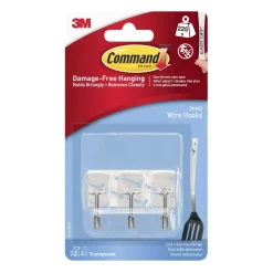 Command™ liten transparent ståltrådskrok med transparenta strips 17067CLR