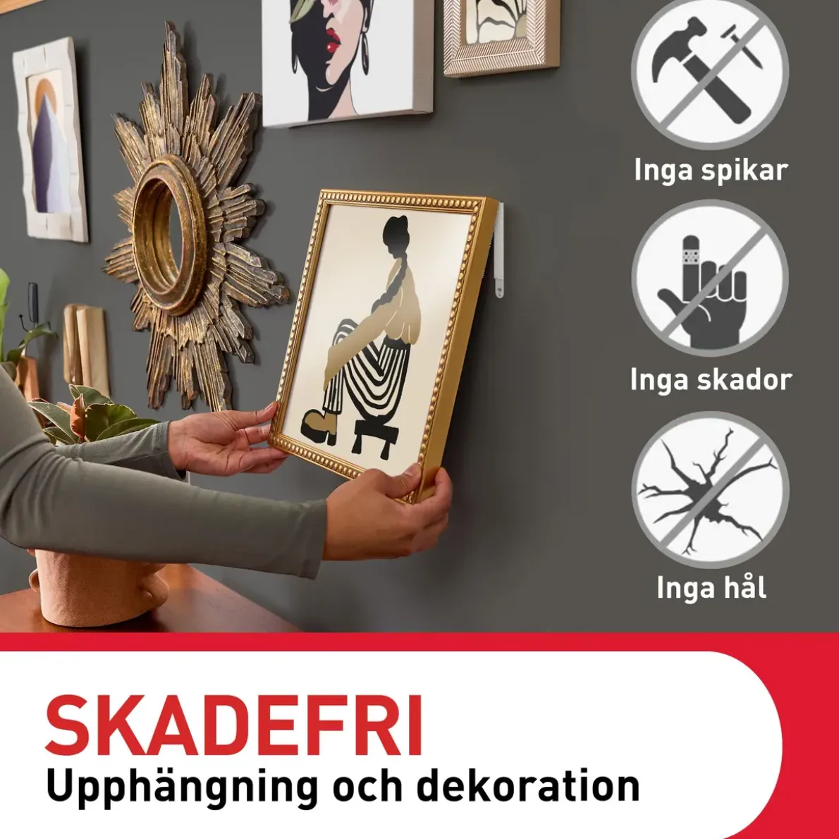 Command™ Tavelupphängningsstrips 17204WHI-4-UKN, vita, medium, 4 par (8 strips)