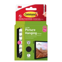 Command™ Tavelupphängningsstrips 17206BLK-4-UKN, svarta, stora, 4 par (8 strips)