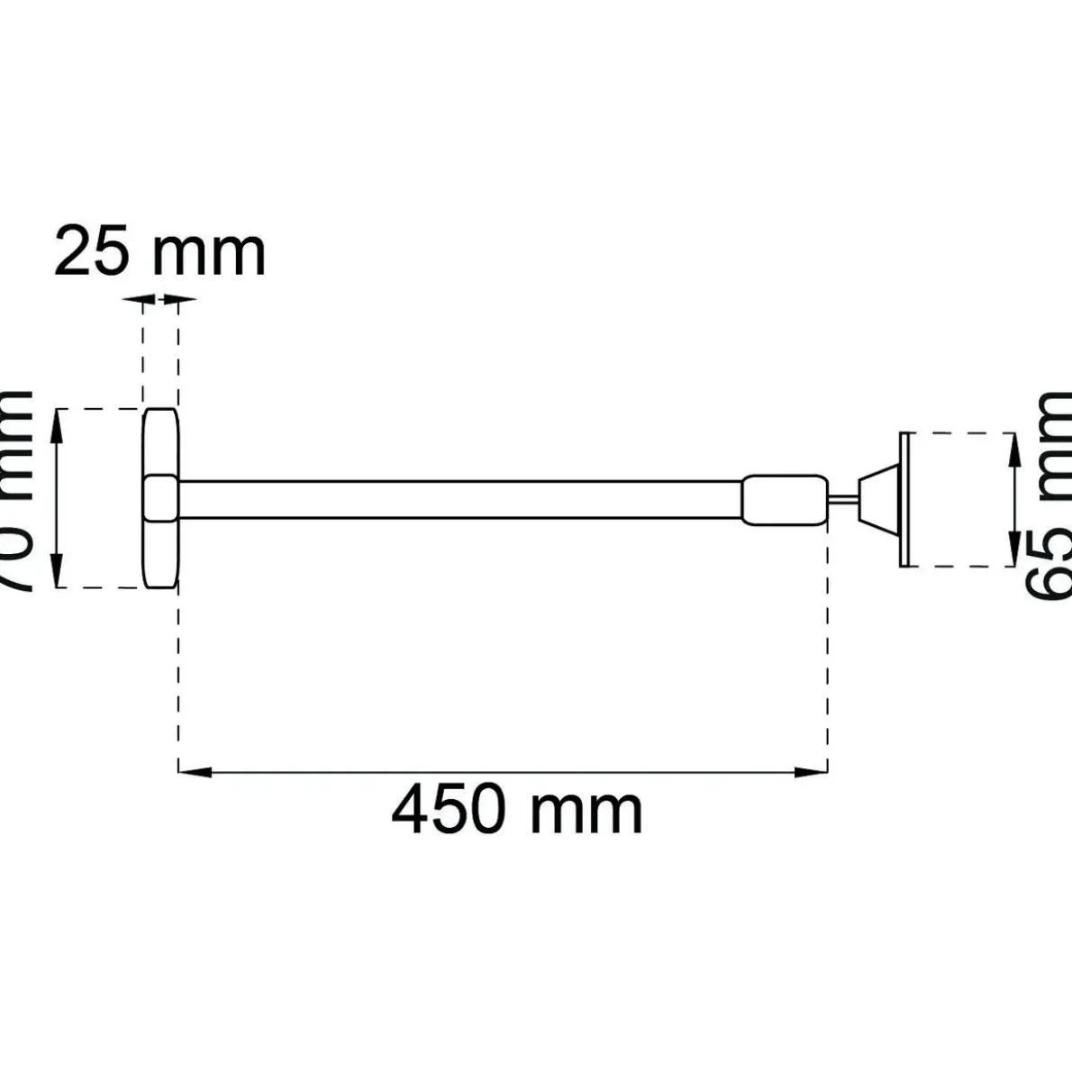 DÖRRBROMS 1630 SVART 450MM